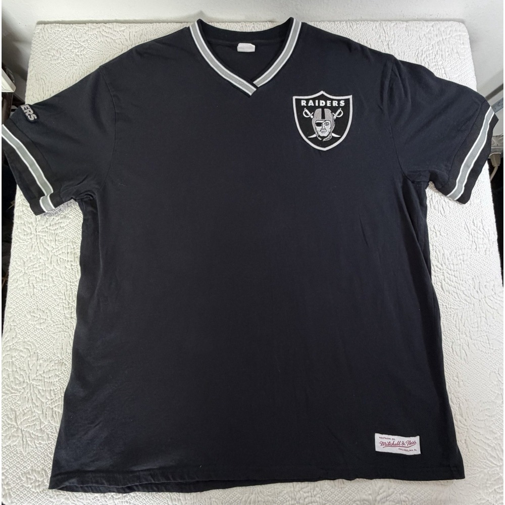 Mitchell & Ness Oakland Raiders Vintage V-Neck Men's 3XL Nostalgia Cotton